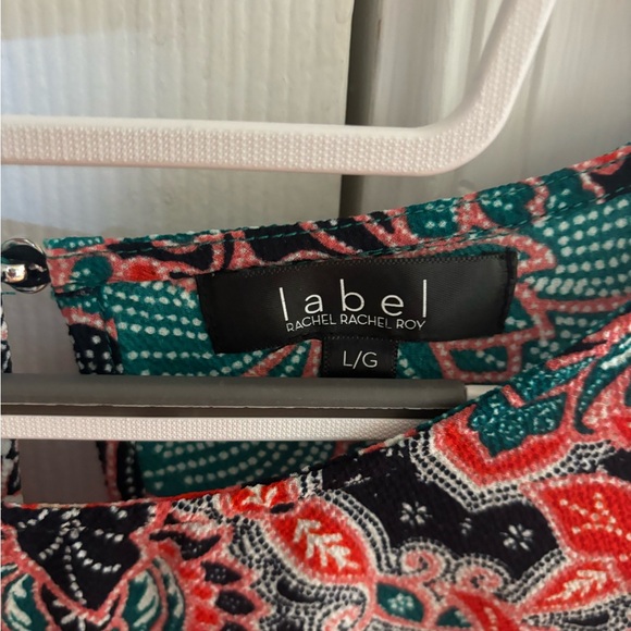 Label by Rachel Roy Colorful Print Tie-Front Blouse, Size L - Picture 3 of 3